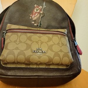 Coach star wars charlie backpack ewok oxblood